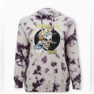 Torrid Metallica Black Tie-Dye Fleece Hoodie